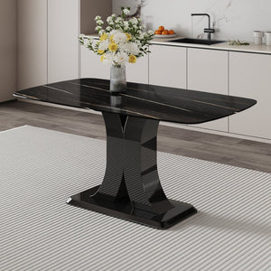 English Elm Only Table Leg Set Matte Black Pedestal Base Industrial Modern Dining Room Support W1151P196790