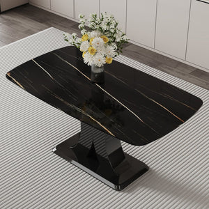 English Elm Only Table Leg Set Matte Black Pedestal Base Industrial Modern Dining Room Support W1151P196790