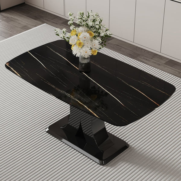 English Elm Only Table Leg Set Matte Black Pedestal Base Industrial Modern Dining Room Support W1151P196790