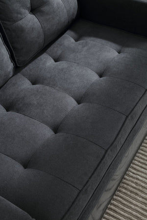 English Elm 3 Fold Sofa Convertible Futon Couch Sleeper Sofa Bed - Space-Saving Pull-Out Loveseat, Velvet-Linen Mix Upholstery, Dark Gray Beige Light Gray (47.75x29.25x9) W1628118503