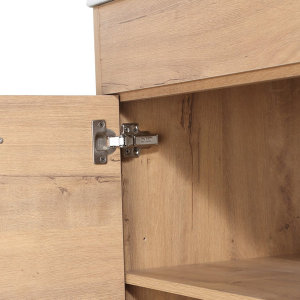 English Elm 36 Dual-Function Bathroom Vanity 36" Freestanding or Wall-Mount Cabinet, Eco Plywood, Shelf, Feet W999123987