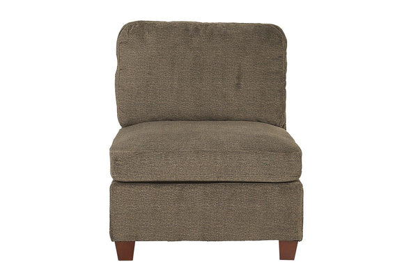 English Elm Contemporary Tan Armless Chair Chenille Modular Sectional Piece Foam Back Upholstered 30x37x35" B011127809