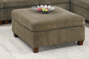 English Elm Contemporary Tan Chenille Ottoman 37"x37" Plush Modular Corner Wedge Foam Cushion Sofa Accent Piece B011127810