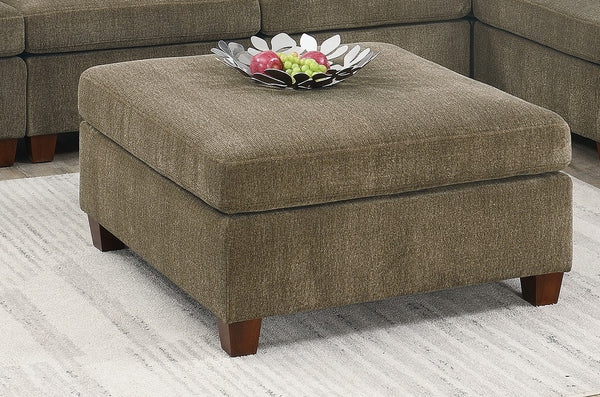 English Elm Contemporary Tan Chenille Ottoman 37"x37" Plush Modular Corner Wedge Foam Cushion Sofa Accent Piece B011127810