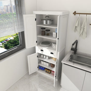 English Elm Kitchen Island with Extensible Wood Top Spice Towel Rack Storage on Casters W282S00025
