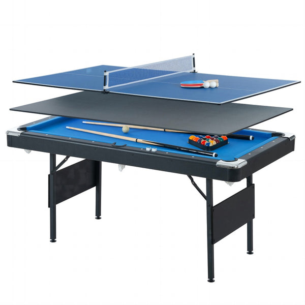 English Elm Table Tennis Billiards Dining 3 in 1 Game Slate Top for Family Rec Rooms W1936P174952