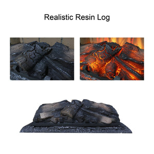 English Elm 23 Inch Infrared Quartz Fireplace Insert with Brick Surround and Resin Log Bed W1769121294