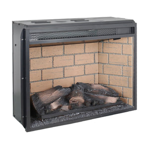 English Elm 23 Inch Infrared Quartz Fireplace Insert with Brick Surround and Resin Log Bed W1769121294