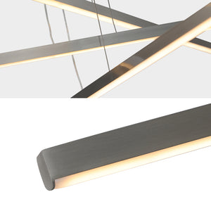 English Elm 48" Modern LED Chandelier Adjustable Geometric 3-Arm Pendant Light Dimmable Minimalist Glow for Dining Office Living Room W1340119966