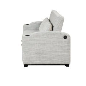 English Elm 101.2" Modular Chenille Sectional Sofa with Tufted Cushions and Deep Seating for Living Room White+Gray N719S001870K