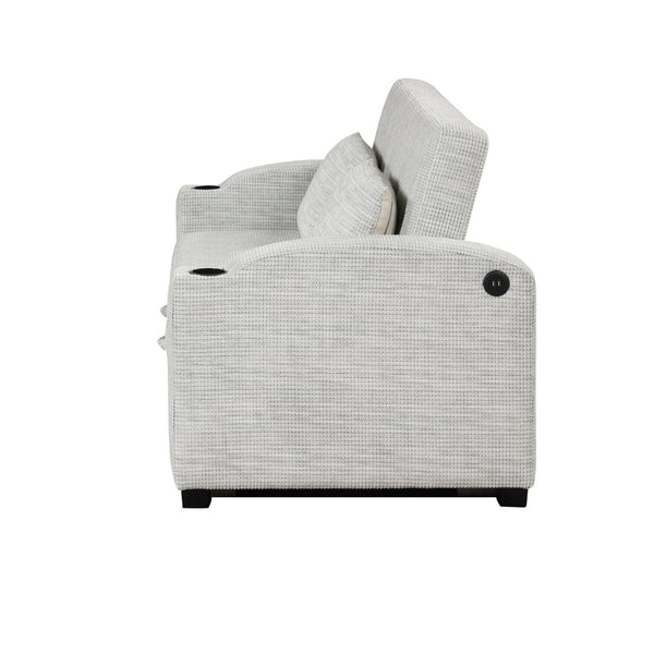 English Elm 101.2" Modular Chenille Sectional Sofa with Tufted Cushions and Deep Seating for Living Room White+Gray N719S001870K