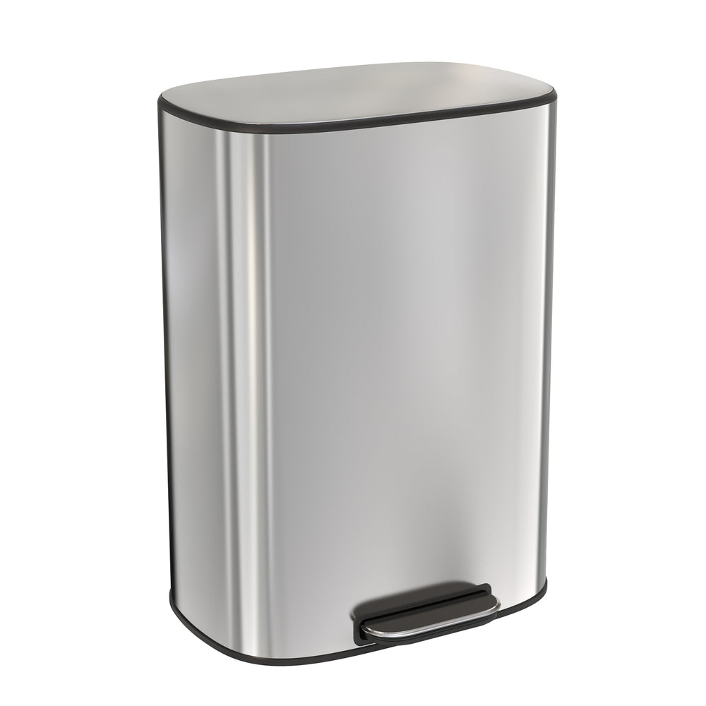 English Elm 13 Gallon 50L Stainless Steel Trash Can with Soft-Close Lid, Fingerprint-Proof, Step Pedal, Durable 13 W1550121727