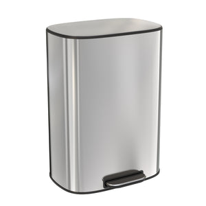 English Elm 13 Gallon 50L Stainless Steel Trash Can with Soft-Close Lid, Fingerprint-Proof, Step Pedal, Durable 13 W1550121727
