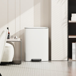 English Elm 13 13 Gallon/50L Soft-Close Stainless Steel Trash Can with Foot Pedal, Fingerprint-Proof, Durable W1550128067