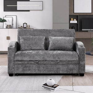 English Elm 101.2" Modular Chenille Sectional Sofa with Tufted Cushions and Deep Seating for Living Room Gray N719S001870E