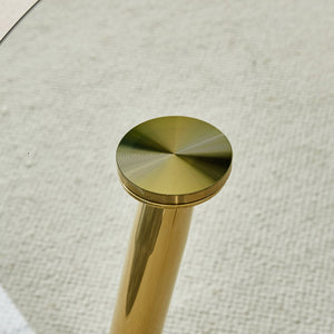 English Elm A glass 40" Round Tempered Dining Table with Gold Metal Legs, Minimalist Modern Design for 4-6 людей W1151S02857