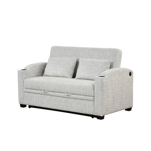 English Elm 101.2" Modular Chenille Sectional Sofa with Tufted Cushions and Deep Seating for Living Room White+Gray N719S001870K