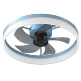 English Elm Ceiling Fans With Lights Dimmable Led Embedded Installation Of Thin Modern Ceiling Fans(Blue)