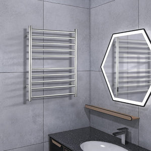 English Elm Electric Wall Mounted Towel Warmer with 10 Stainless Steel Bars Brushed Chrome Finish W2079128629