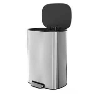 English Elm 13 Gallon 50L Stainless Steel Trash Can with Soft-Close Lid, Fingerprint-Proof, Step Pedal, Durable 13 W1550121727