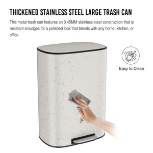 English Elm 13 13 Gallon/50L Soft-Close Stainless Steel Trash Can with Foot Pedal, Fingerprint-Proof, Durable W1550128067