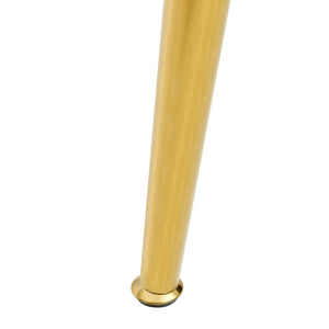 English Elm A Glass 40" Round Dining Table with Gold-Plated Metal Legs, Minimalist Modern Design for 4-6 Seats W1151S00375