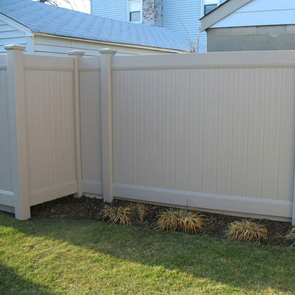 English Elm 2 White Vinyl Privacy Fence Panels Tongue Groove Picket Outdoor Backyard 6ft B100128095