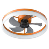 English Elm Ceiling Fans With Lights Dimmable Led Embedded Installation Of Thin Modern Ceiling Fans(Orange)