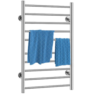 English Elm Electric Wall Mounted Towel Warmer with 10 Stainless Steel Bars Brushed Chrome Finish W2079128629