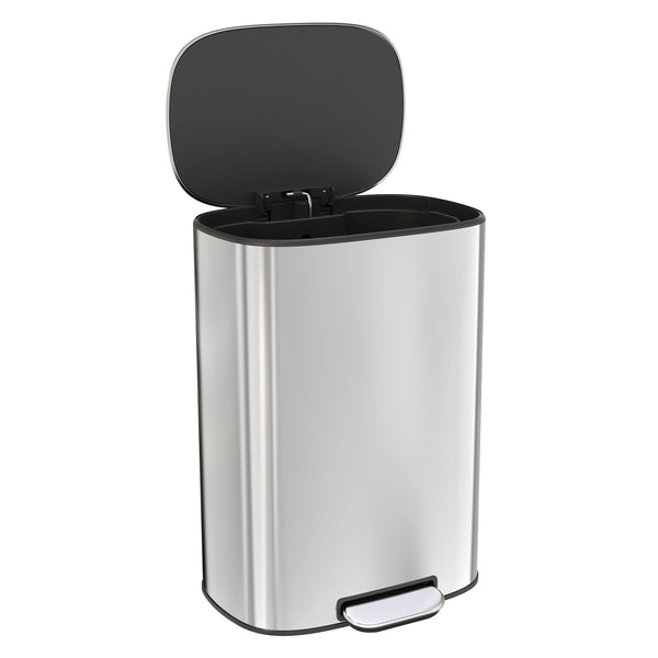 English Elm 13 Gallon 50L Stainless Steel Trash Can with Soft-Close Lid, Fingerprint-Proof, Step Pedal, Durable 13 W1550121727