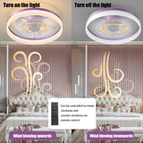 English Elm Ceiling Fans With Lights Dimmable Led Embedded Installation Of Thin Modern Ceiling Fans(Purple)