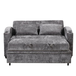 English Elm 101.2" Modular Chenille Sectional Sofa with Tufted Cushions and Deep Seating for Living Room Gray N719S001870E