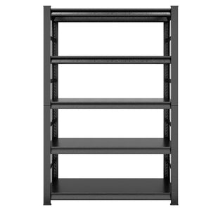 English Elm Storage Shelves Five Tier Riveted Steel Rack with Powder Coat Finish for Garage or Kitchen W1831128203