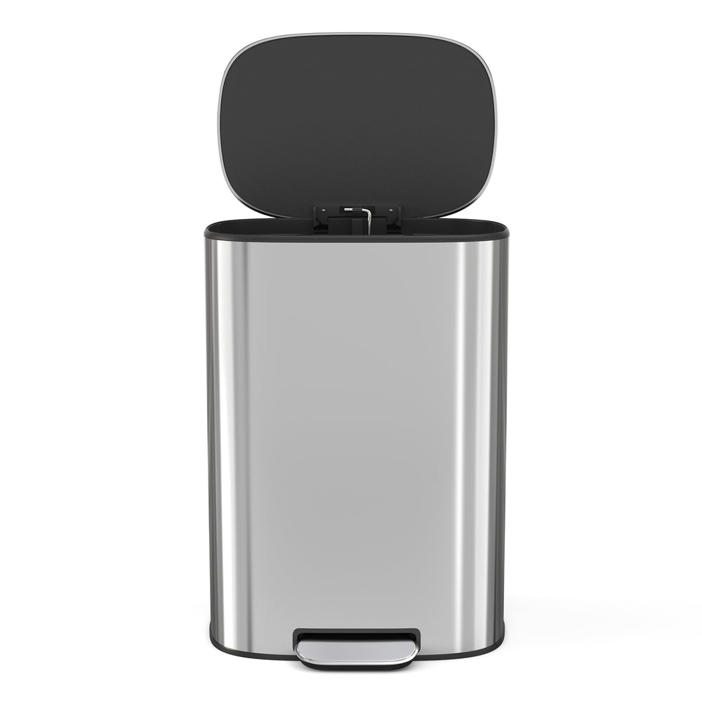 English Elm 13 Gallon 50L Stainless Steel Trash Can with Soft-Close Lid, Fingerprint-Proof, Step Pedal, Durable 13 W1550121727