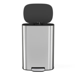 English Elm 13 Gallon 50L Stainless Steel Trash Can with Soft-Close Lid, Fingerprint-Proof, Step Pedal, Durable 13 W1550121727