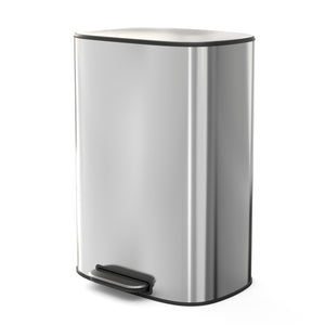 English Elm 13 Gallon 50L Stainless Steel Trash Can with Soft-Close Lid, Fingerprint-Proof, Step Pedal, Durable 13 W1550121727