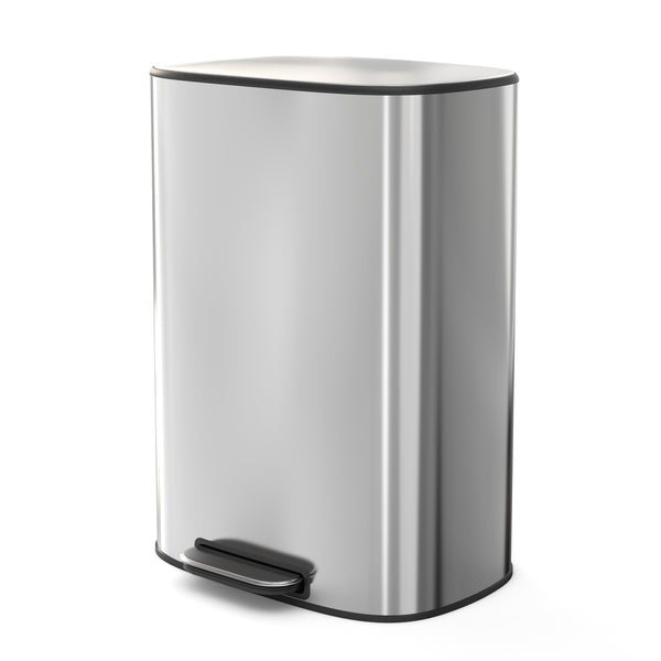 English Elm 13 Gallon 50L Stainless Steel Trash Can with Soft-Close Lid, Fingerprint-Proof, Step Pedal, Durable 13 W1550121727