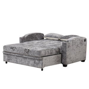 English Elm 101.2" Modular Chenille Sectional Sofa with Tufted Cushions and Deep Seating for Living Room Gray N719S001870E