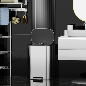 English Elm 13 Gallon 50L Stainless Steel Trash Can with Soft-Close Lid, Fingerprint-Proof, Step Pedal, Durable 13 W1550121727