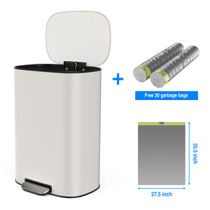 English Elm 13 13 Gallon/50L Soft-Close Stainless Steel Trash Can with Foot Pedal, Fingerprint-Proof, Durable W1550128067