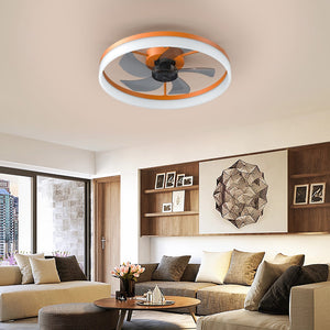 English Elm Ceiling Fans With Lights Dimmable Led Embedded Installation Of Thin Modern Ceiling Fans(Orange)