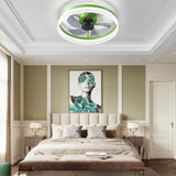 English Elm Ceiling Fans With Lights Dimmable Led Embedded Installation Of Thin Modern Ceiling Fans(Green)