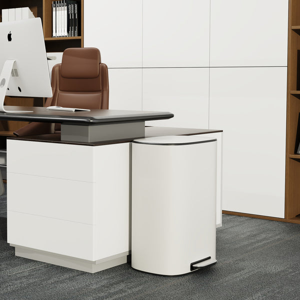 English Elm 13 13 Gallon/50L Soft-Close Stainless Steel Trash Can with Foot Pedal, Fingerprint-Proof, Durable W1550128067