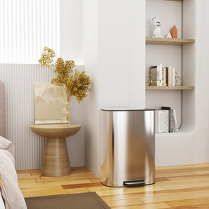 English Elm 13 Gallon 50L Stainless Steel Trash Can with Soft-Close Lid, Fingerprint-Proof, Step Pedal, Durable 13 W1550121727