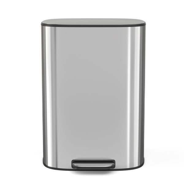 English Elm 13 Gallon 50L Stainless Steel Trash Can with Soft-Close Lid, Fingerprint-Proof, Step Pedal, Durable 13 W1550121727