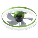 English Elm Ceiling Fans With Lights Dimmable Led Embedded Installation Of Thin Modern Ceiling Fans(Green)