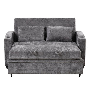 English Elm 101.2" Modular Chenille Sectional Sofa with Tufted Cushions and Deep Seating for Living Room Gray N719S001870E