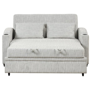 English Elm 101.2" Modular Chenille Sectional Sofa with Tufted Cushions and Deep Seating for Living Room White+Gray N719S001870K