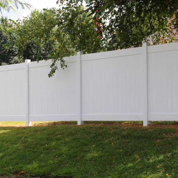 English Elm 2 White Vinyl Privacy Fence Panels Tongue Groove Picket Outdoor Backyard 6ft B100128095