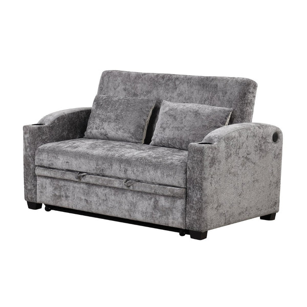 English Elm 101.2" Modular Chenille Sectional Sofa with Tufted Cushions and Deep Seating for Living Room Gray N719S001870E